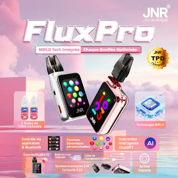 JNR Flux Pro 32000 Puffs - Kit Pod Intelligent et Remplissable - JNR Vape Puff