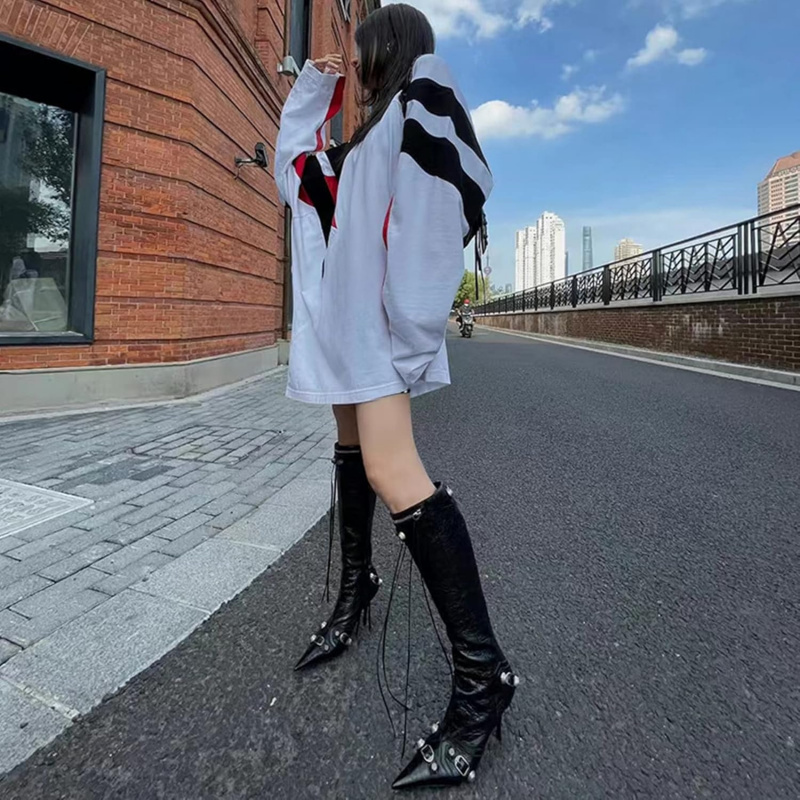 Women's Stiletto Black Knee High Boots