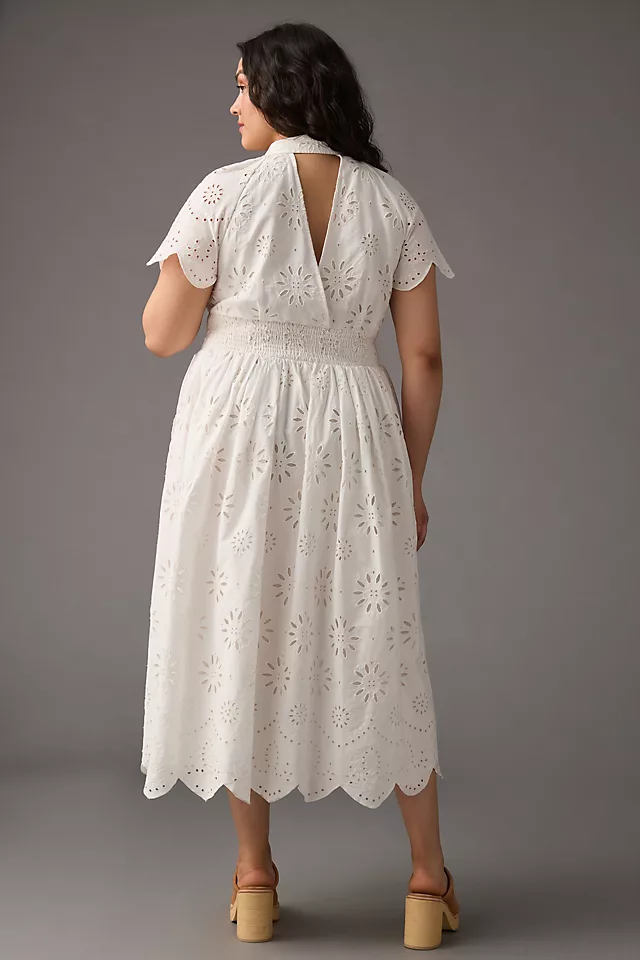 Eyelet Shirt Dress WHITE