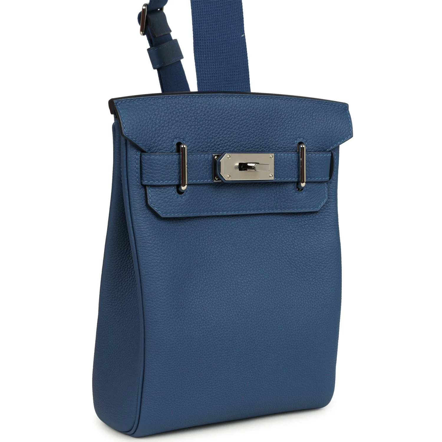 Hermes HAC A Dos PM Backpack Blue Tie Togo Palladium Hardware