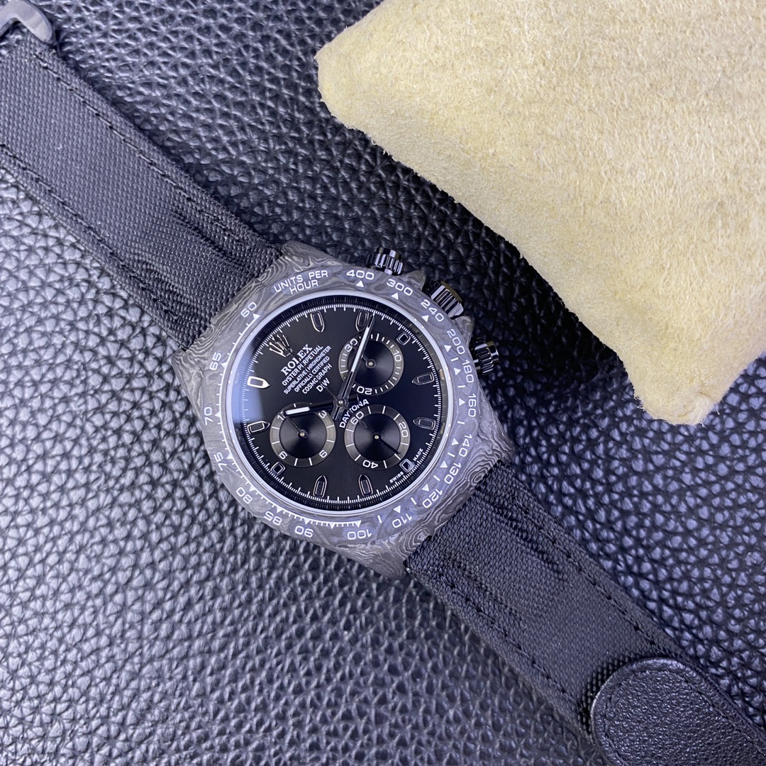 Rolex Daytona DIW Black Carbon Case Black Dial Nylon Strap 40mm Limited Edition