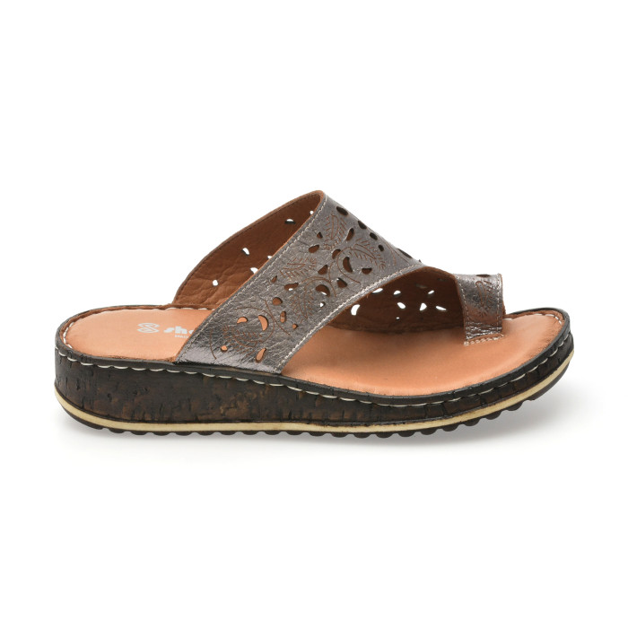 Papuci SHOOZY gri, EV28491, din piele naturala
