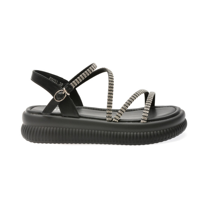 Sandale GRYXX negre, F503, din piele ecologica