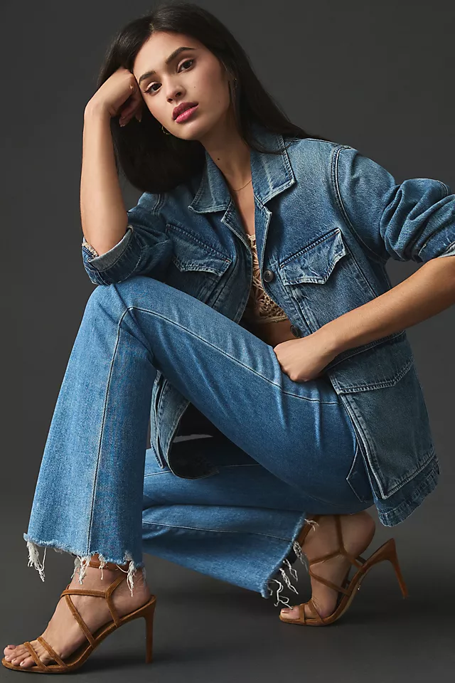 Crop Flare Jeans DENIM MEDIUM BLUE