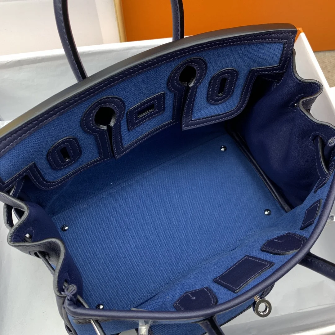 Hermes Birkin Cargo 25 Blue, Silver Toned Hardware Bag For Women, Women’s Handbags, Shoulder Bags 9.8in/25cm