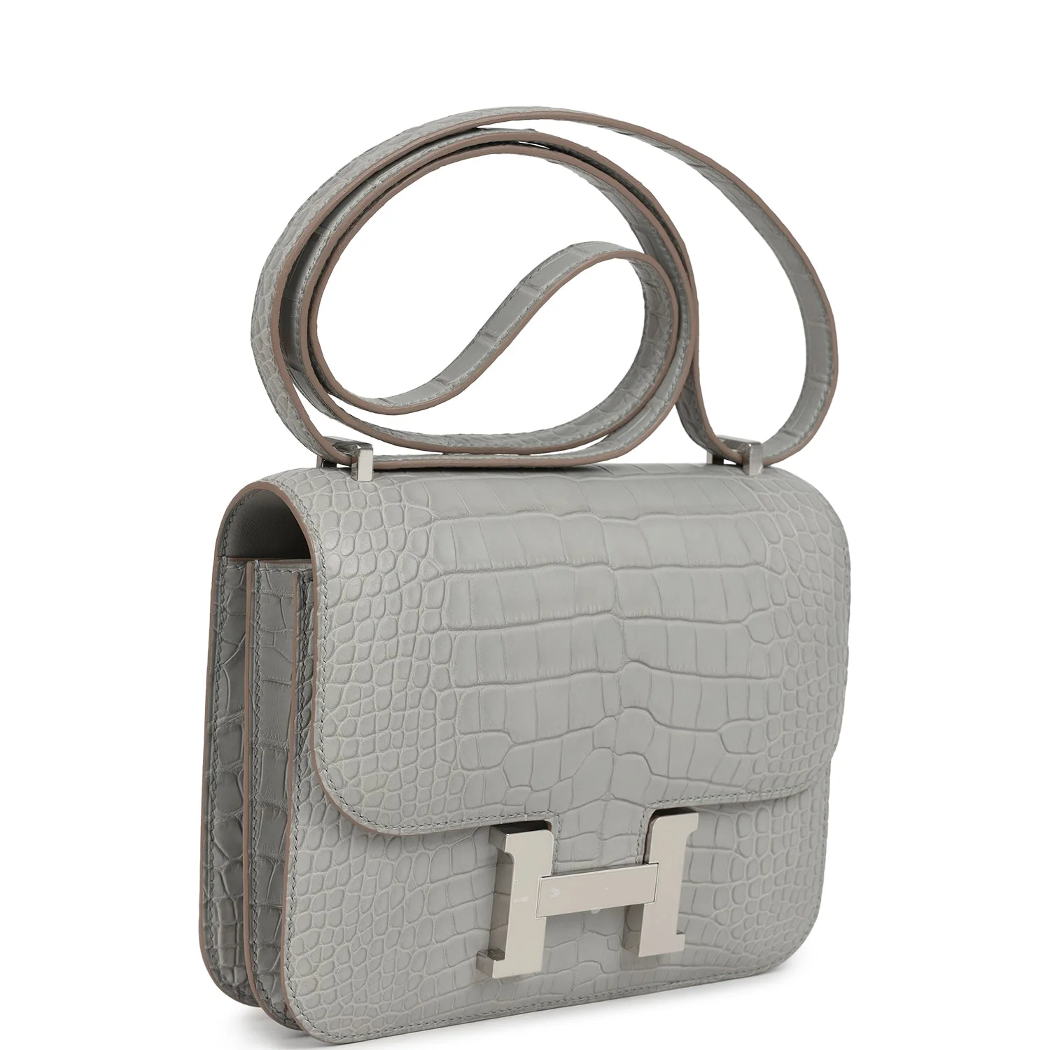 Hermes Constance 18 Gris Perle Matte Alligator Palladium Hardware