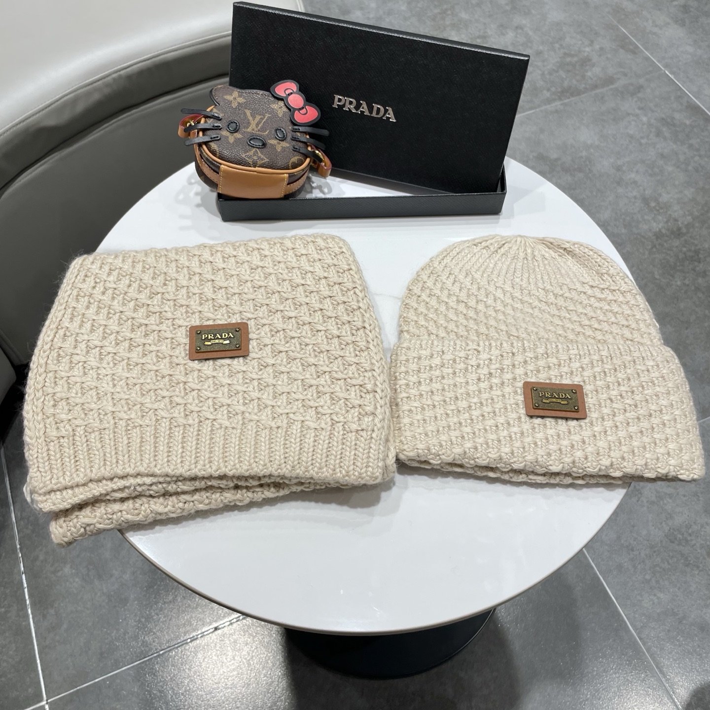 Prada Knitted Hat+Scarf