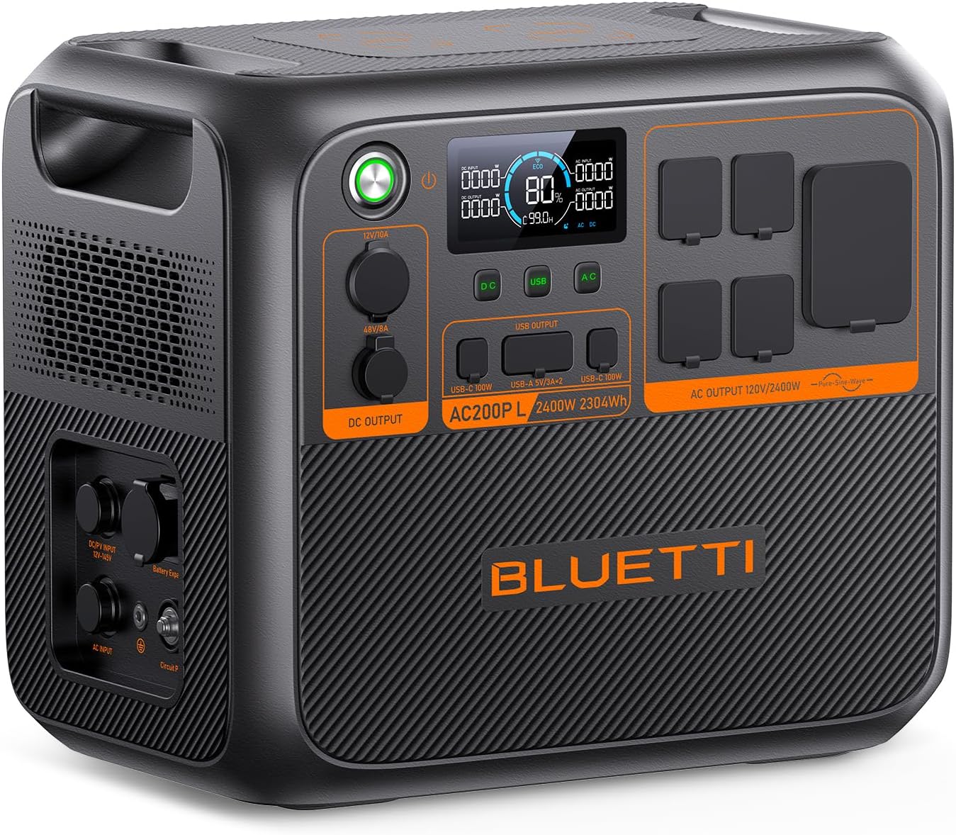 BLUETTI AC180P Portable Power Station, 1440Wh LiFePO4 Battery Backup w/ 4 1800W (2700W Power Lifting) AC Outlets, 0-80% in 45Min, Solar Generator for Camping, Off-grid, Power Outage