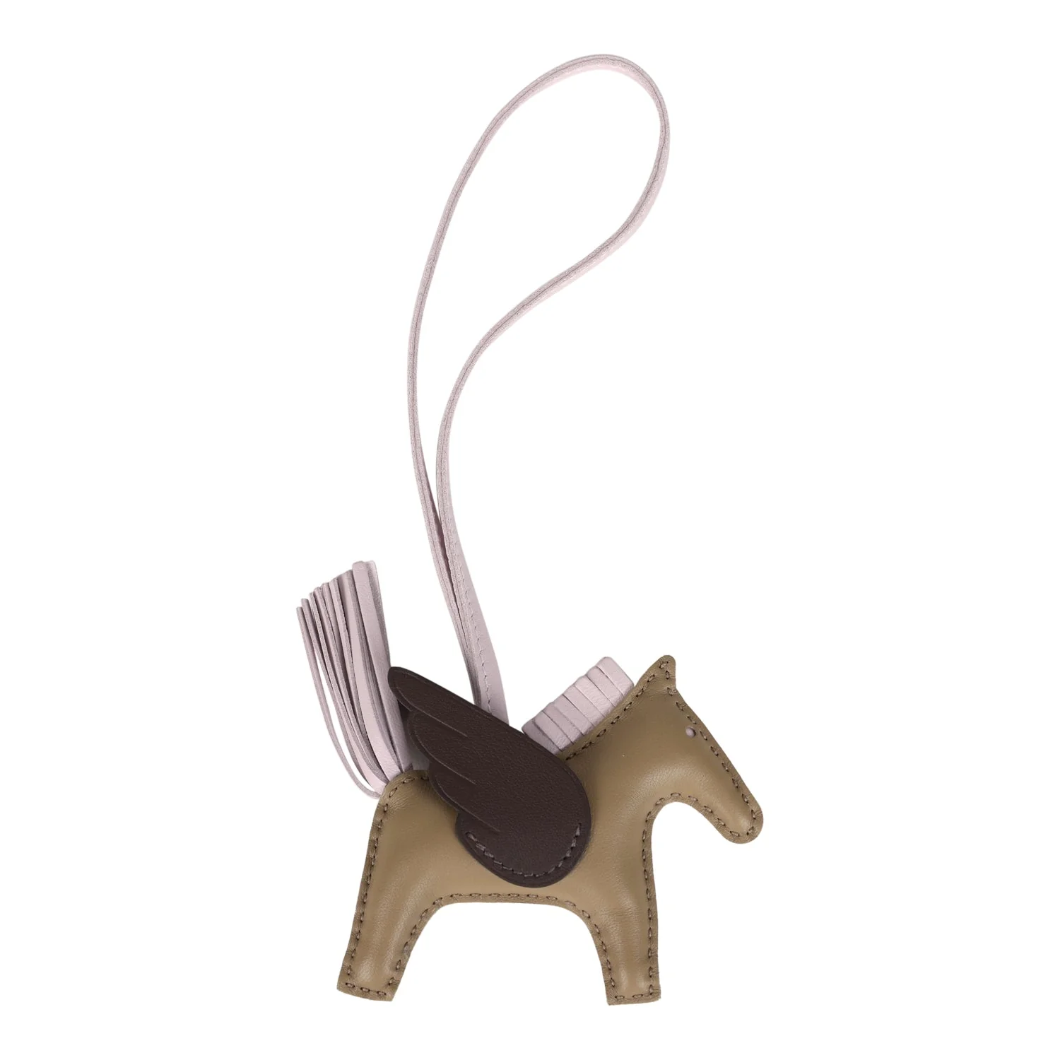 Hermes Pegasus Rodeo Bag Charm PM Beige Marfa, Mauve Pale, Moka Milo Lambskin