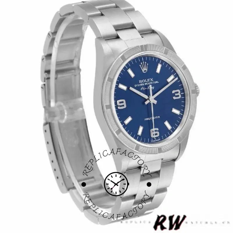 Rolex Oyster Perpetual 177210 Stainless Steel Blue Dial 31mm Lady Replica Watch