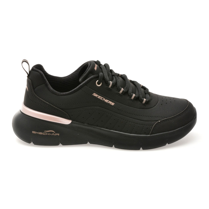 Pantofi sport SKECHERS negri, SKECH-AIR DYNAMIGHT 2.0, din piele ecologica