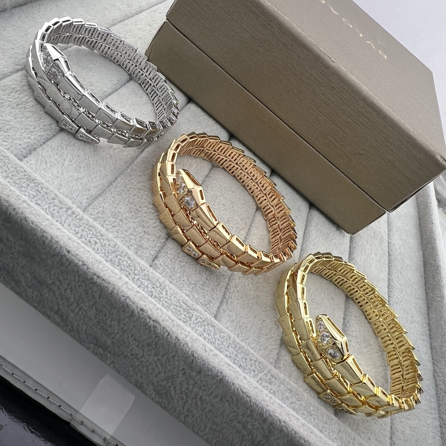 Double circle snake bone tail diamond spring bracelet - Artisantouchss