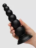 Beaded Black Anal Dildo with Suction Cup Base 6.5 Inch