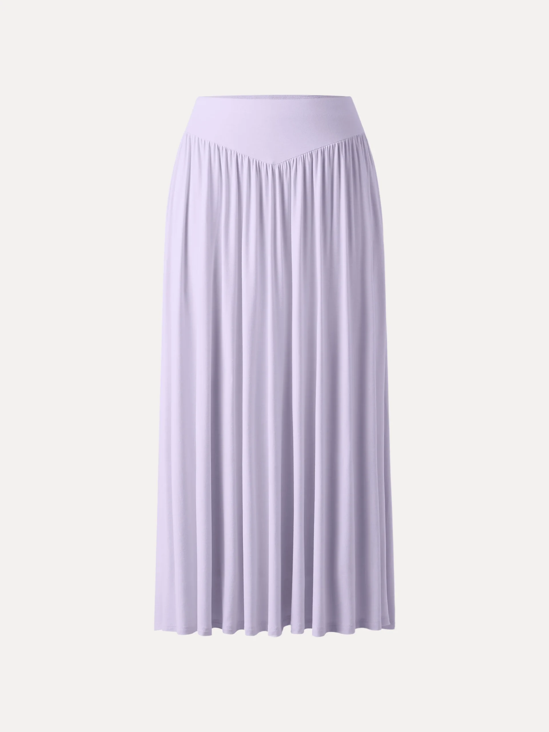 Ultrasoft V-shape Waist Gathred Maxi Circle Skirt with Pockets