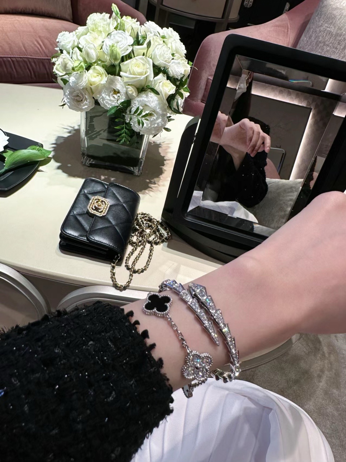 Silver four-leaf clover bracelet - Artisantouchss