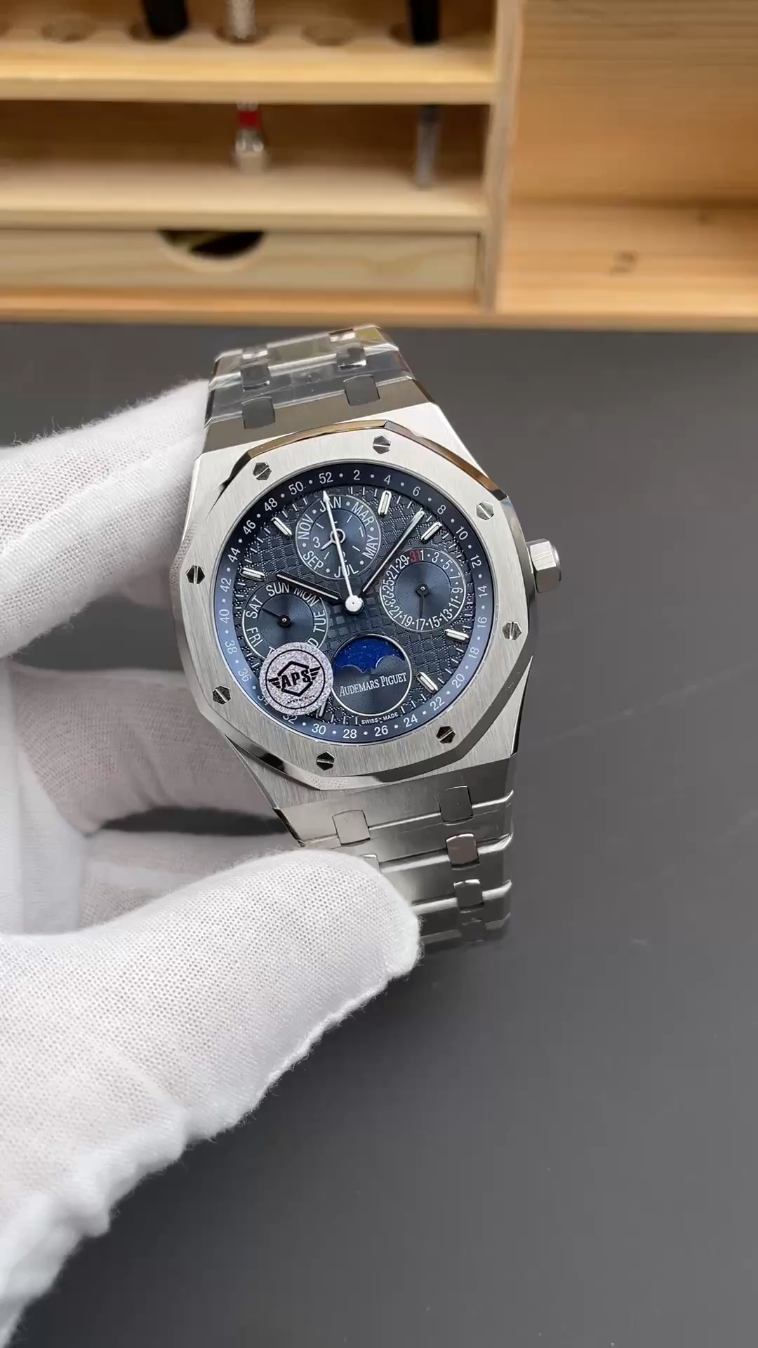 AP Royal Oak Perpetual Calendar 41 Blue Dial 26574ST.OO.1220ST.02 Replica