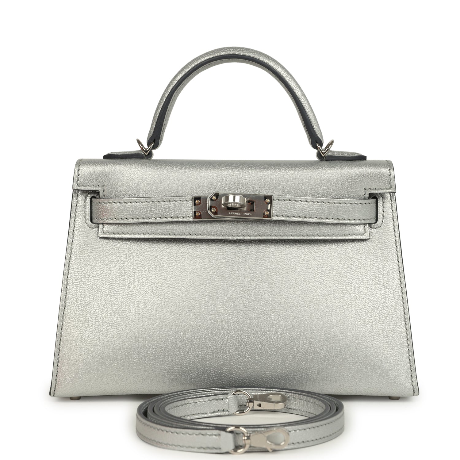 Hermes Kelly Sellier 20 Argent Chevre Chamkilight Palladium Hardware