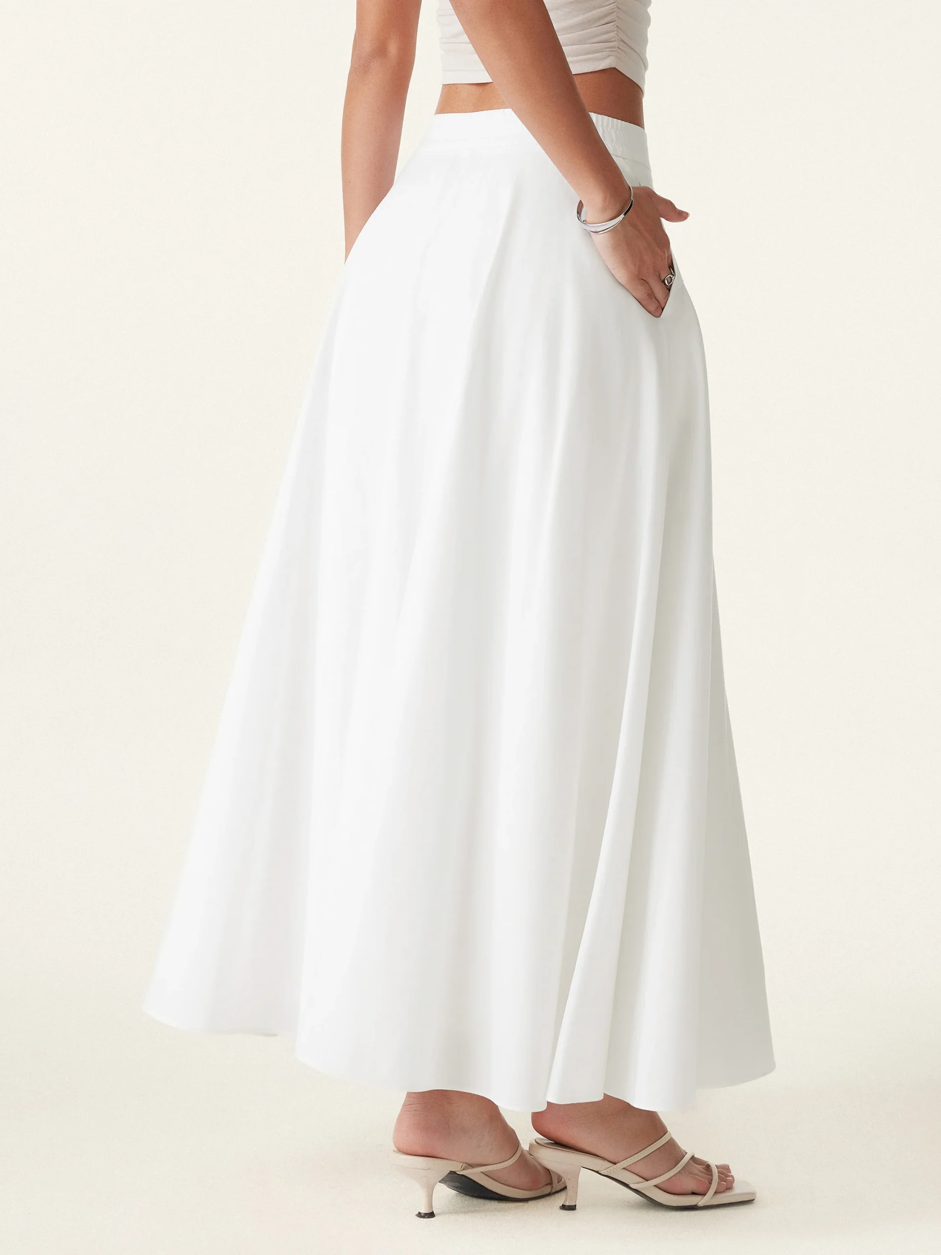 Pull-on Midi Skirt with Pockets
