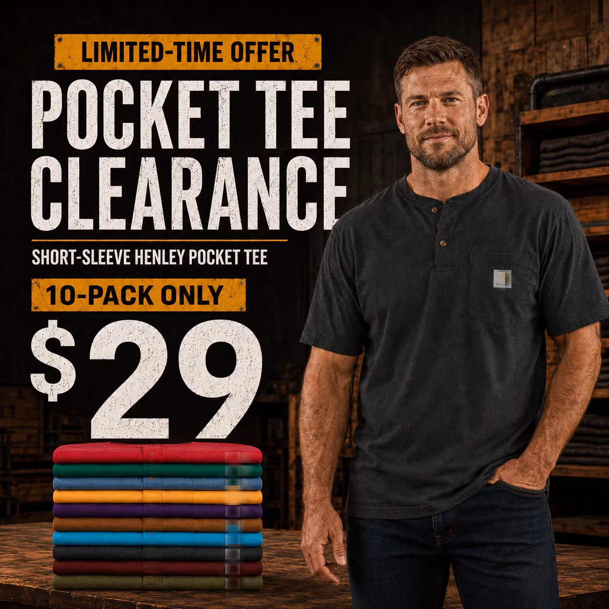 Men's Heavyweight Work Polo with pocket