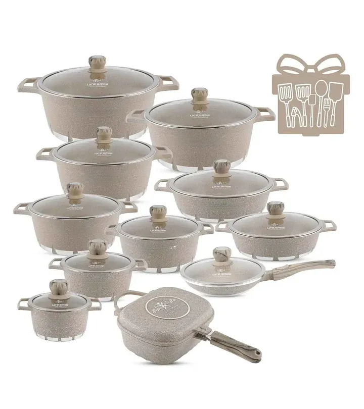 🔥 Last Day For Clearance !Cookware Set 29 Pieces Non Stick Multi Layer Granite Coating