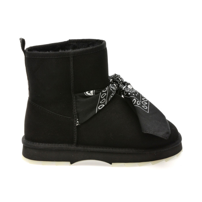 Ghete EMU negre, SHARKY MINI BANDANA, din piele intoarsa