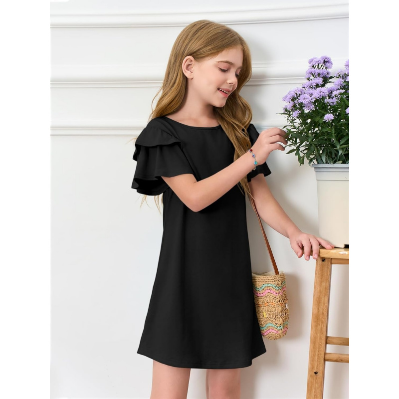Girls Ruffle Sleeve Dresses