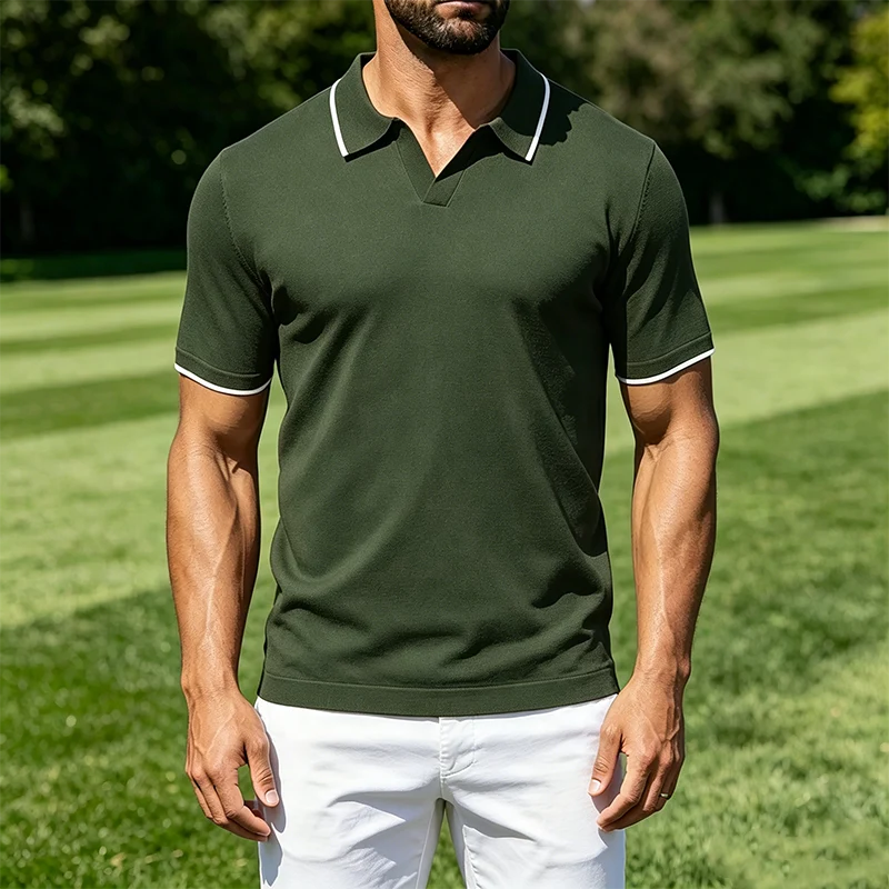 Mivanity Casual Old Money Knit Polo Shirts