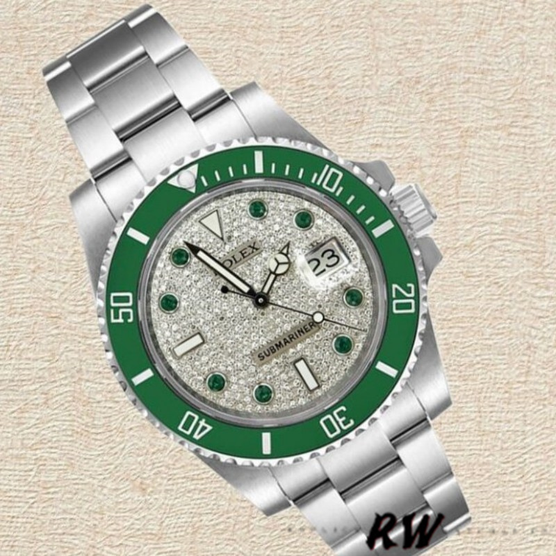 Rolex Submariner 116610 Diamond Paved Dial Automatic 40mm Mens Replica Watch