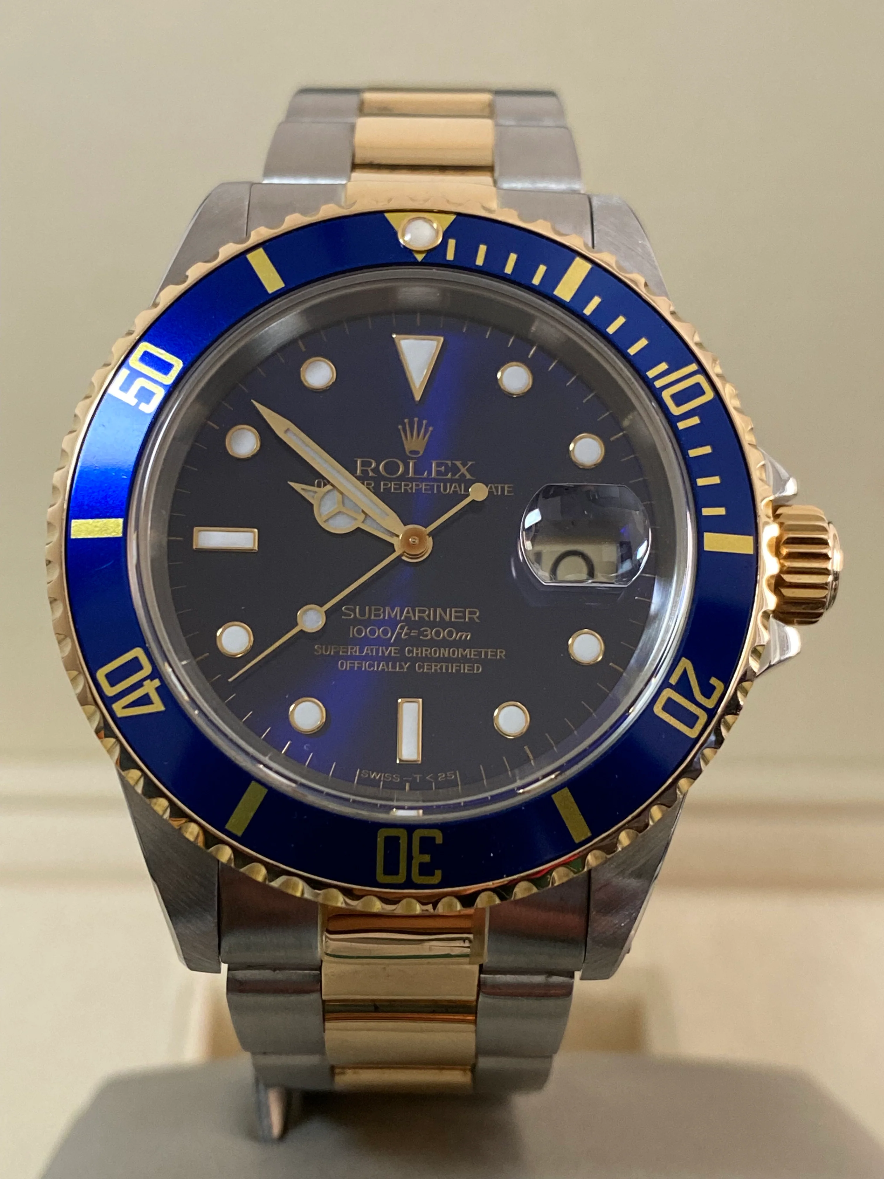 Rolex,Submariner Yellow Gold and Steel Submariner Date - U serial - Pre Ceramic Blue Bezel - Blue Dial - 16613 *FULL SET*