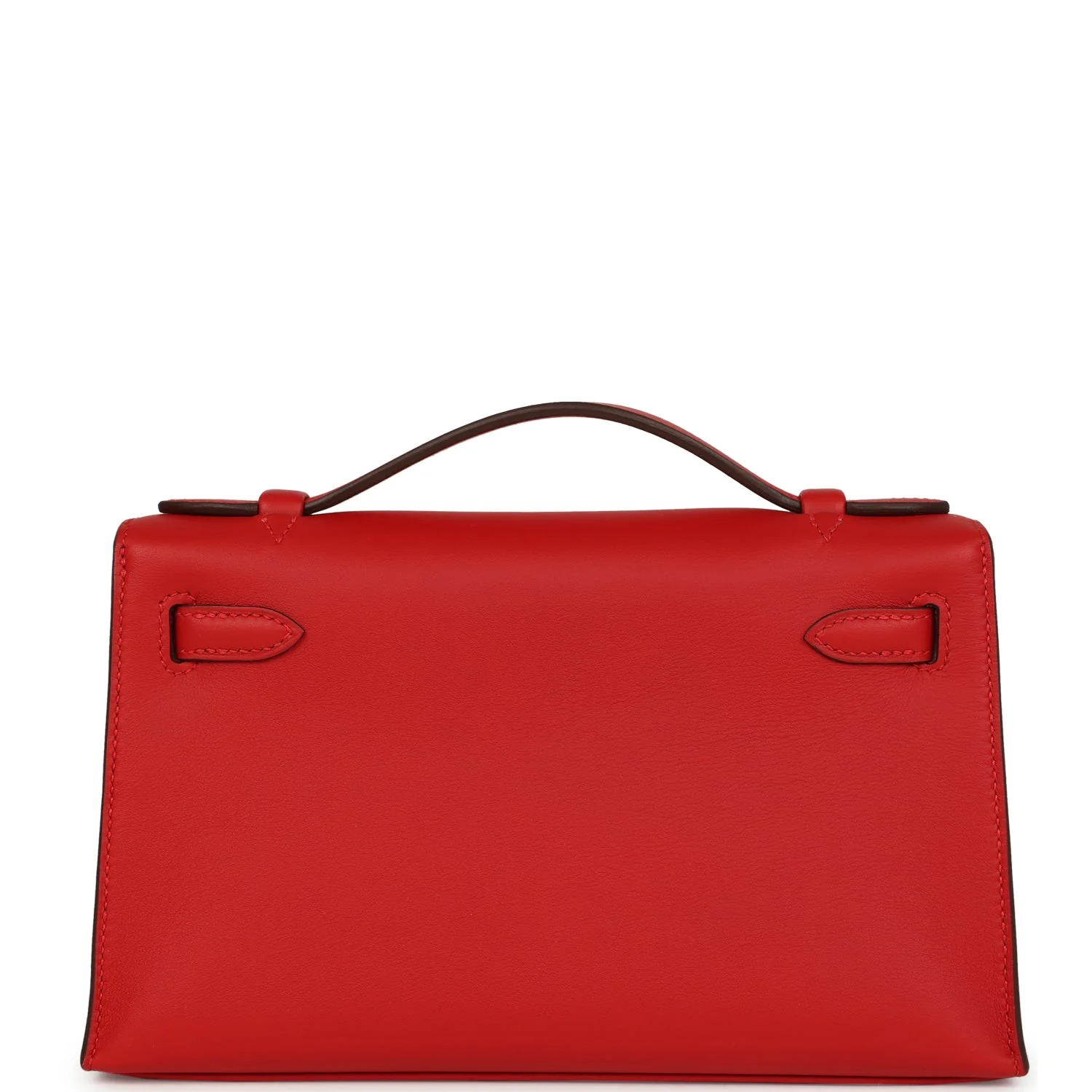 Hermes Kelly Pochette Rouge Radieux Swift Palladium Hardware