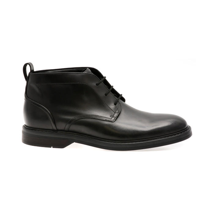 Ghete elegante CLARKS negre, ALDWIN CHUKKA, din piele naturala