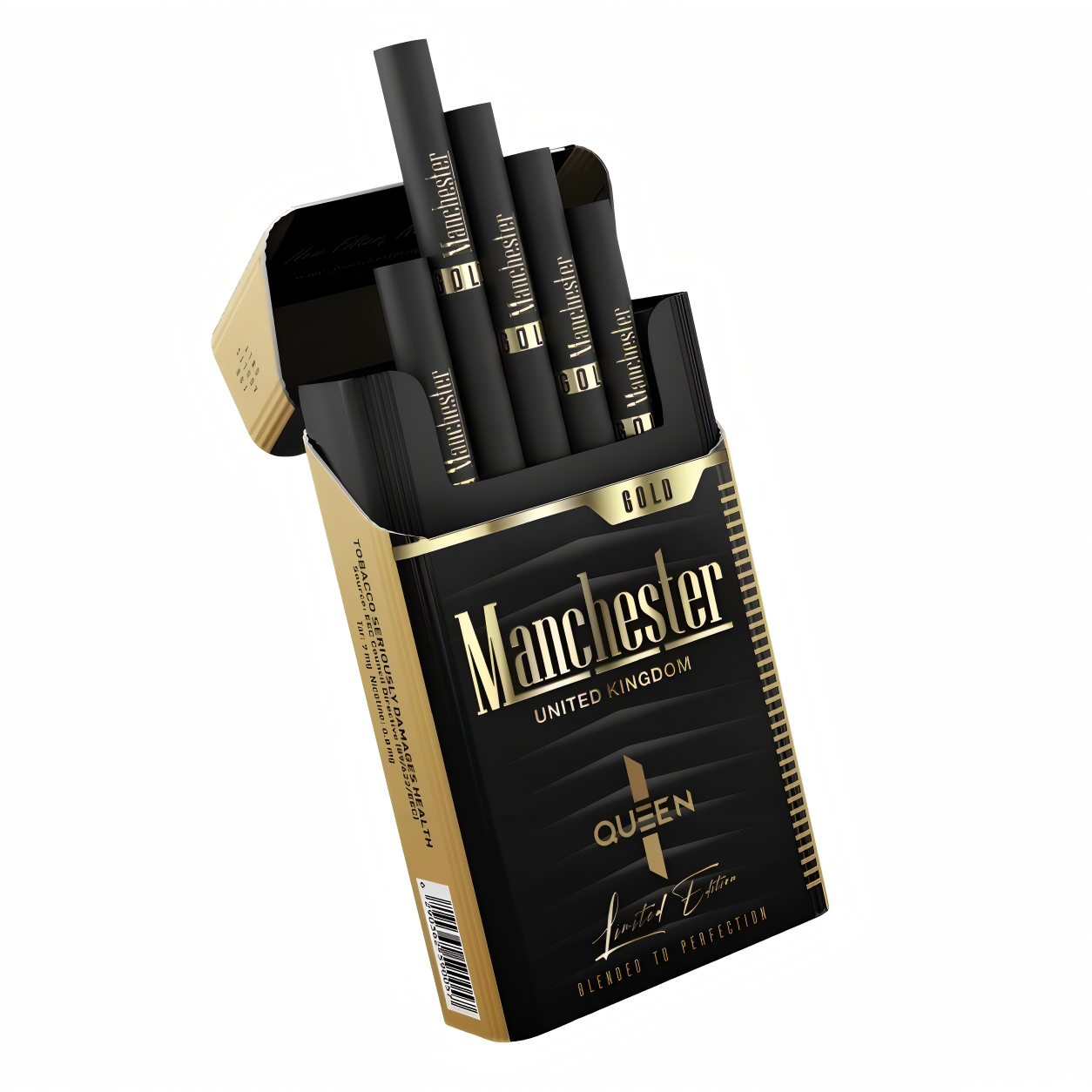 Manchester Queen Tube Filter Black Gold 7mg Carton