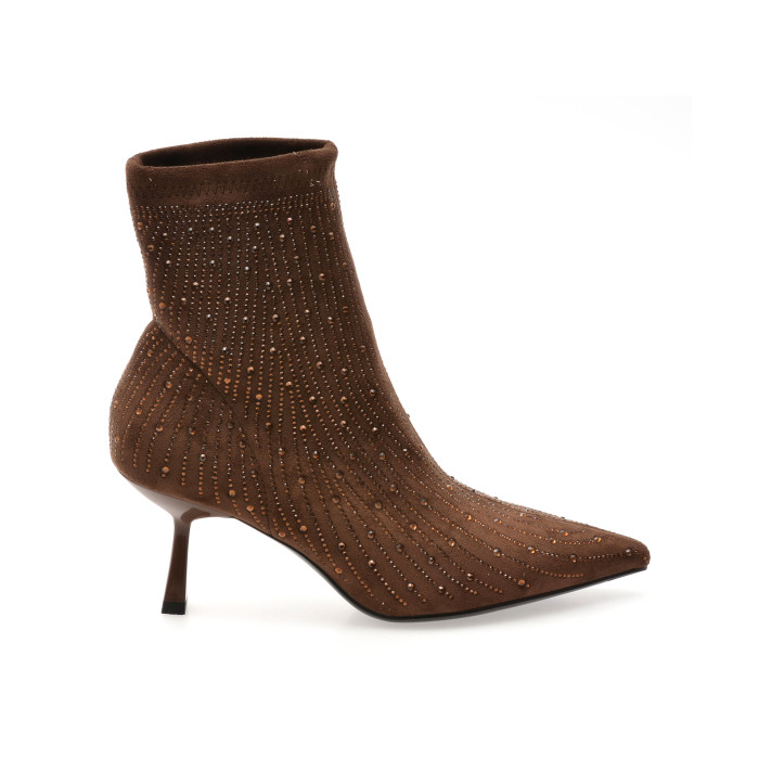 Botine elegante EPICA maro, 26V670, din material textil