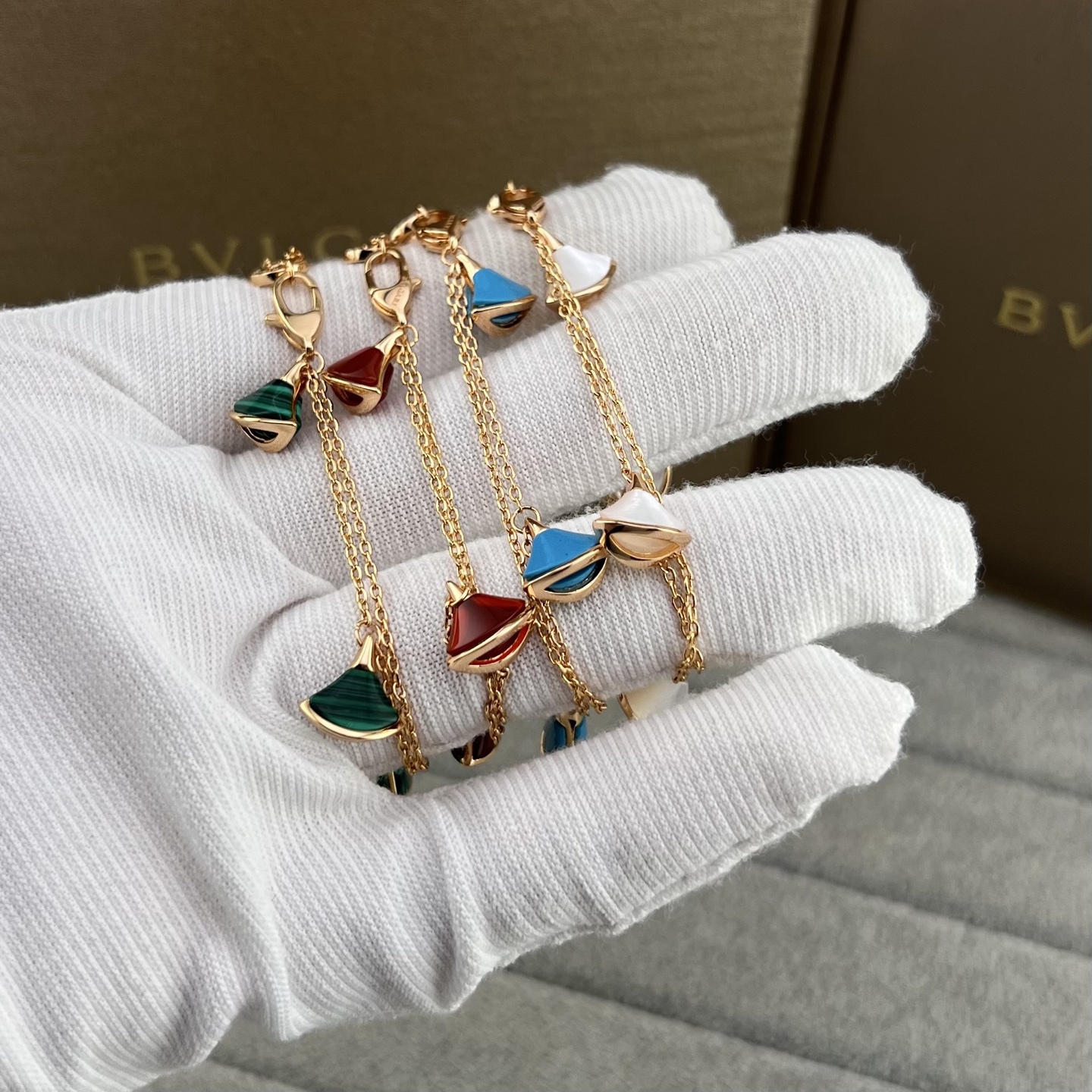 Rose gold multi-fan bracelet - Artisantouchss