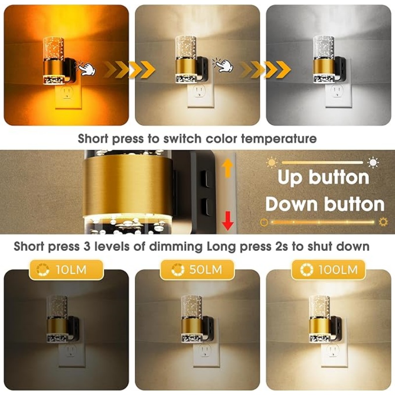 WALLARTISAN LED Night Light,Dimmable Night Lights Plug into Wall