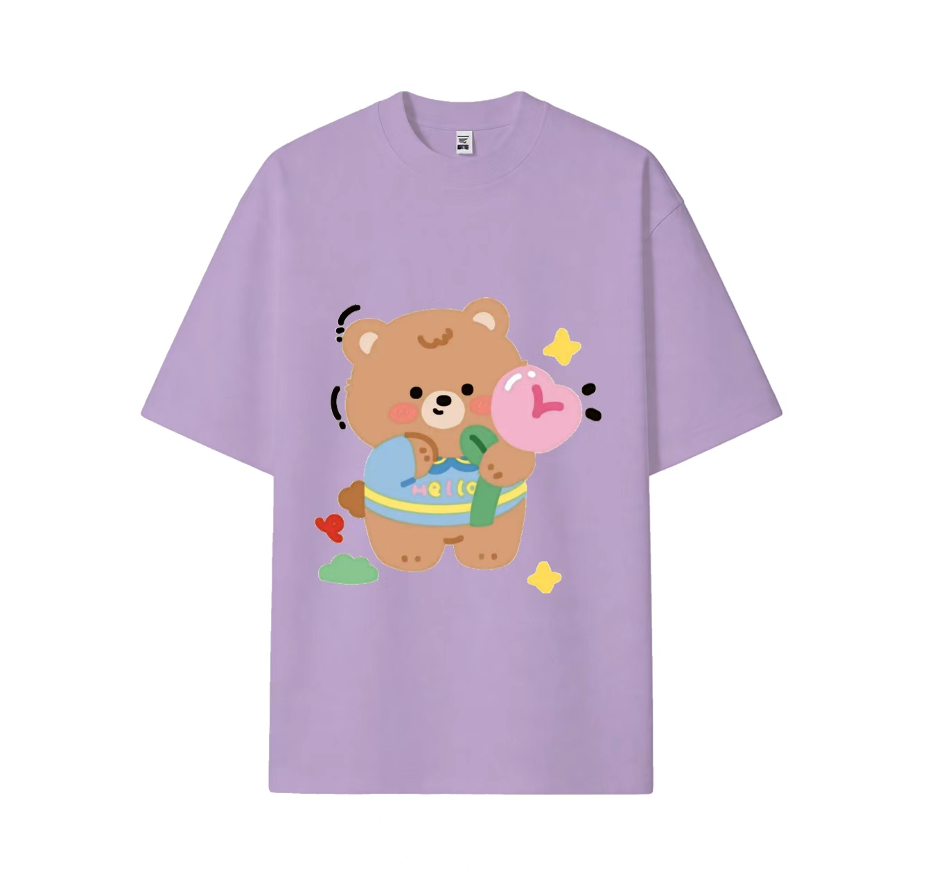 A short-sleeved shirt with a cartoon bear print is a must-have item in your summer wardrobe.