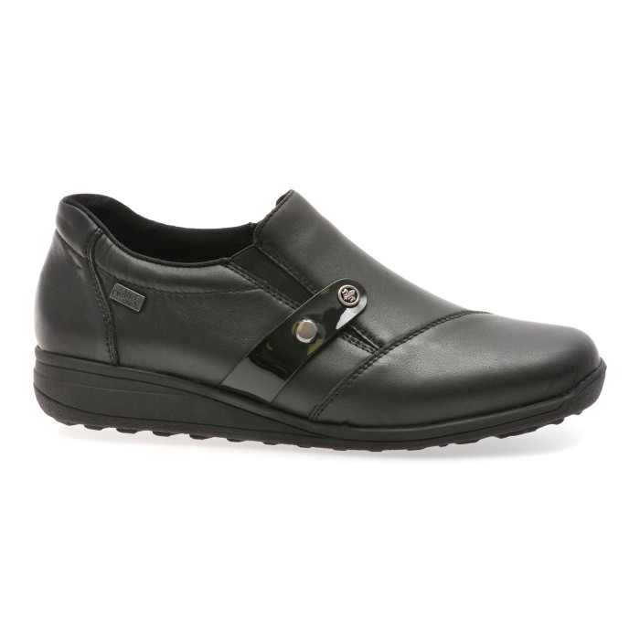 Pantofi RIEKER negri, 47250, din piele naturala