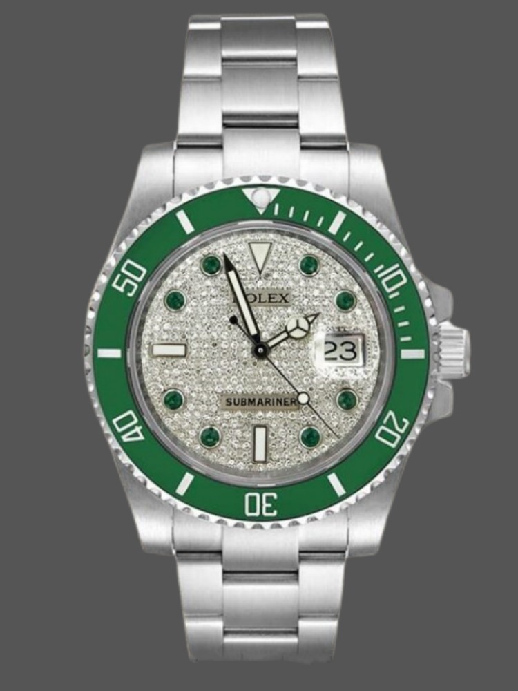 Rolex Submariner 116610 Diamond Paved Dial Automatic 40mm Mens Replica Watch