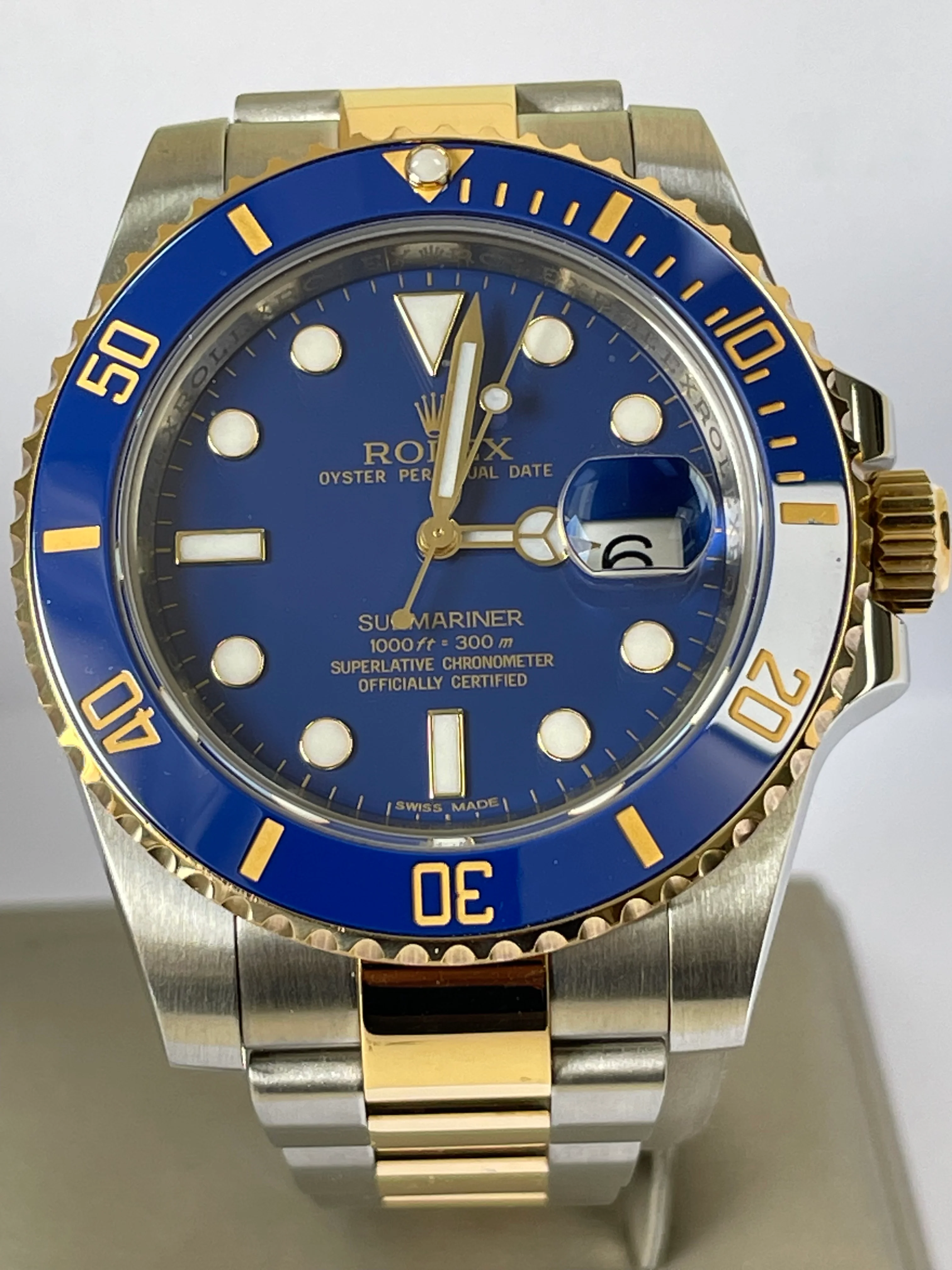 Rolex,Submariner Steel and Gold Submariner Date - G Serial - Flat Blue Dial - 116613LB