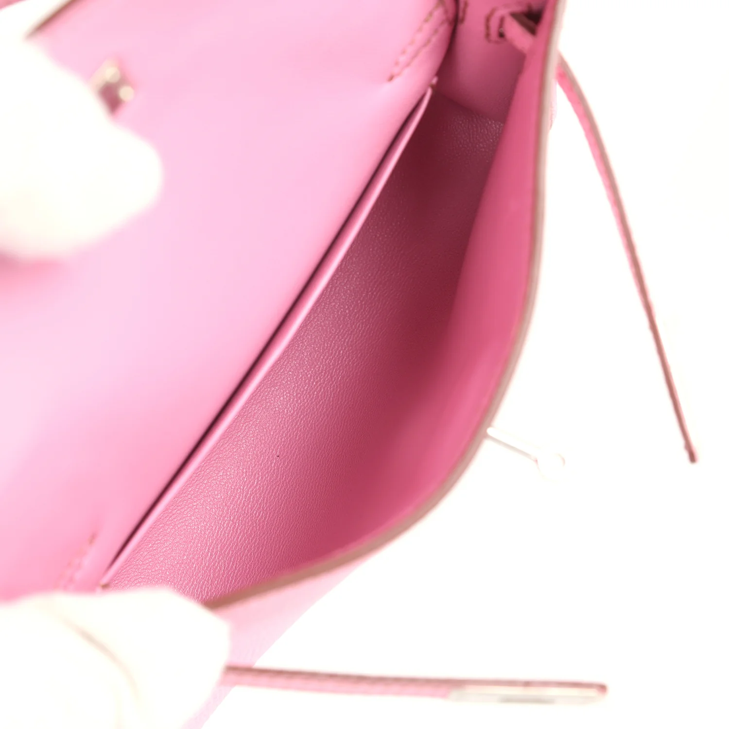 Hermes Micro Kelly 15 Bubblegum Epsom Palladium Hardware