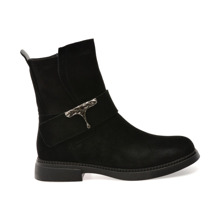 Ghete GRYXX negre, G719, din piele intoarsa