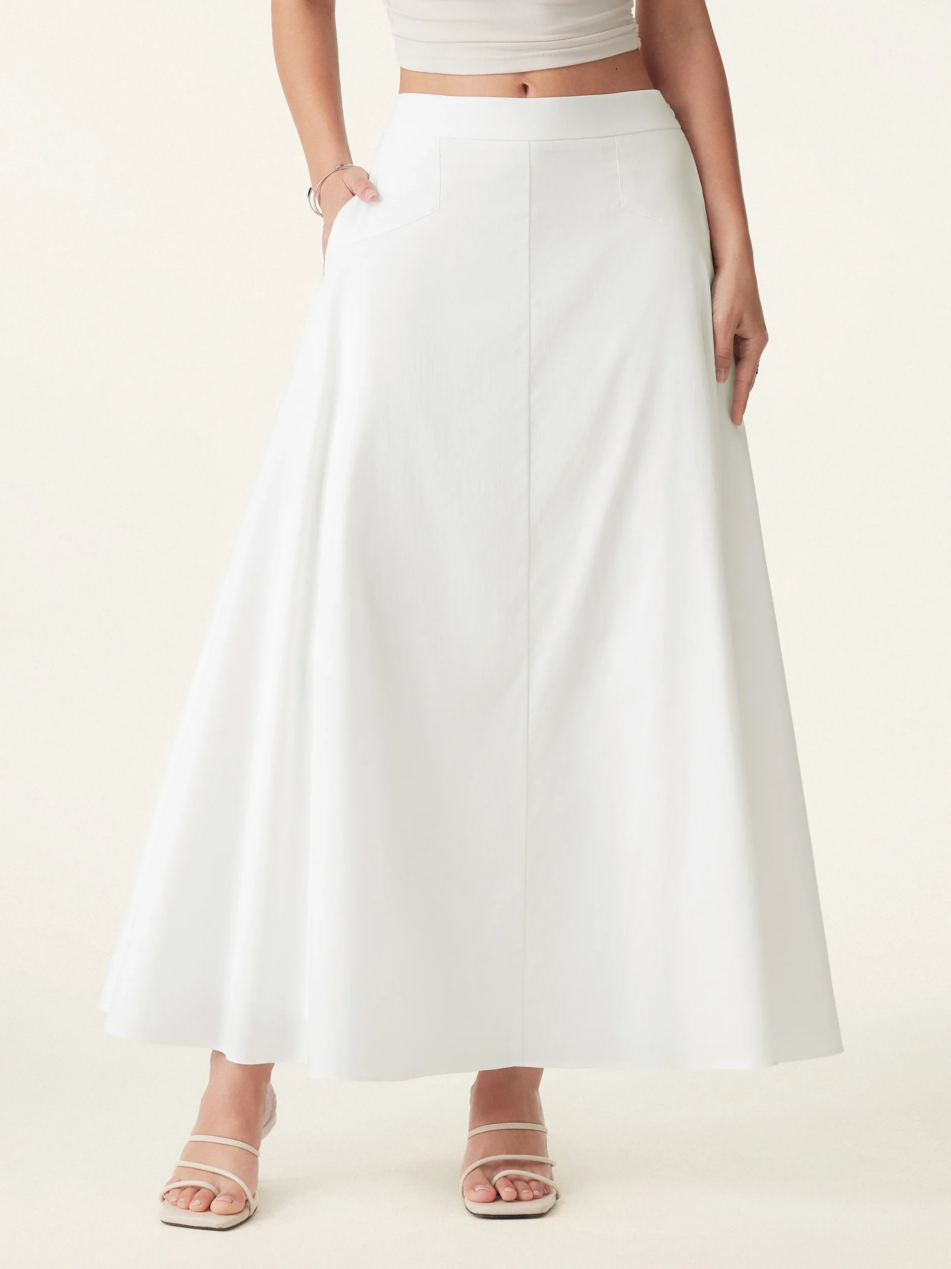 Pull-on Midi Skirt with Pockets
