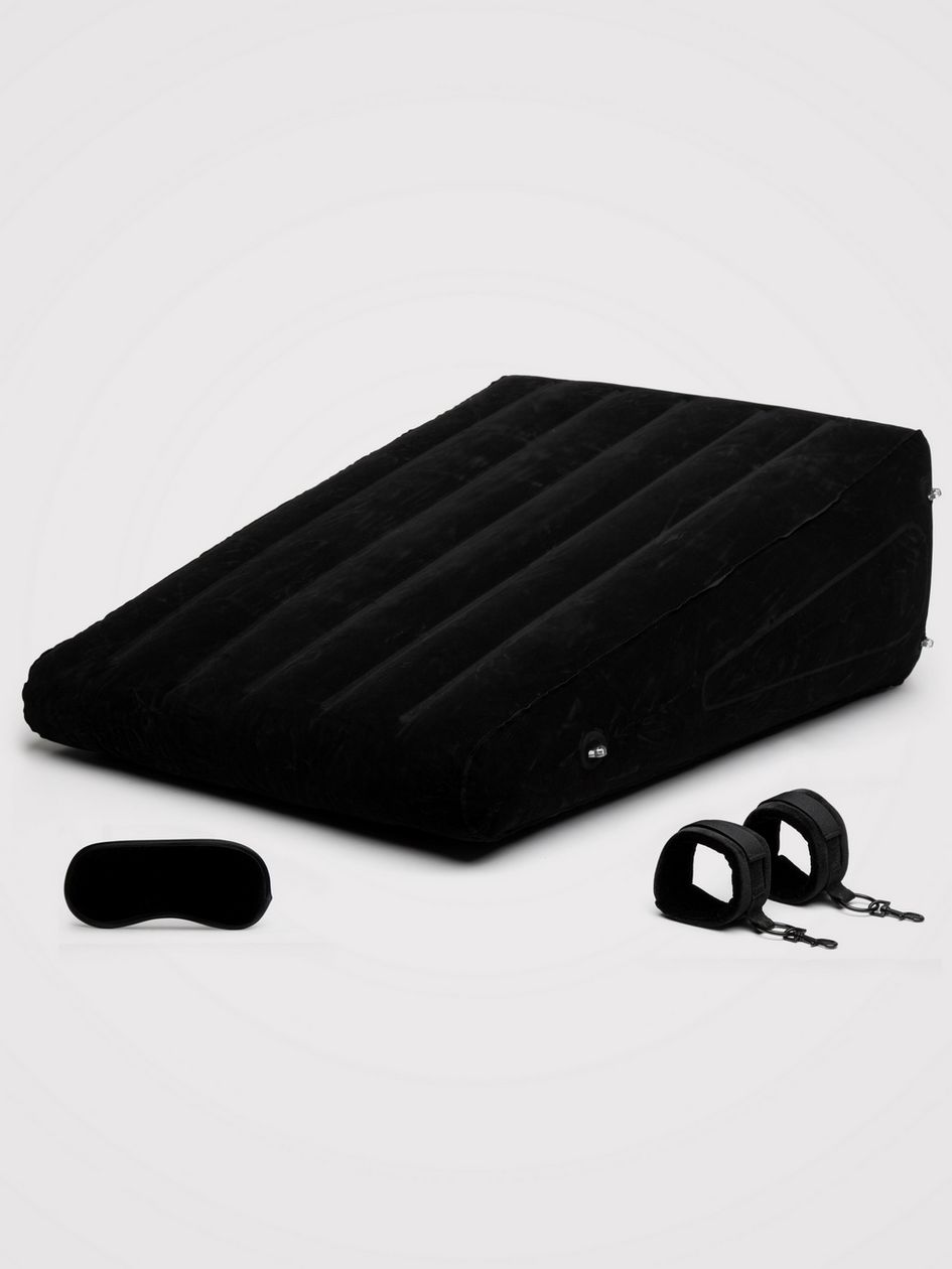 DOMINIX Deluxe Large Inflatable Wedge, Handcuff and Blindfold Set