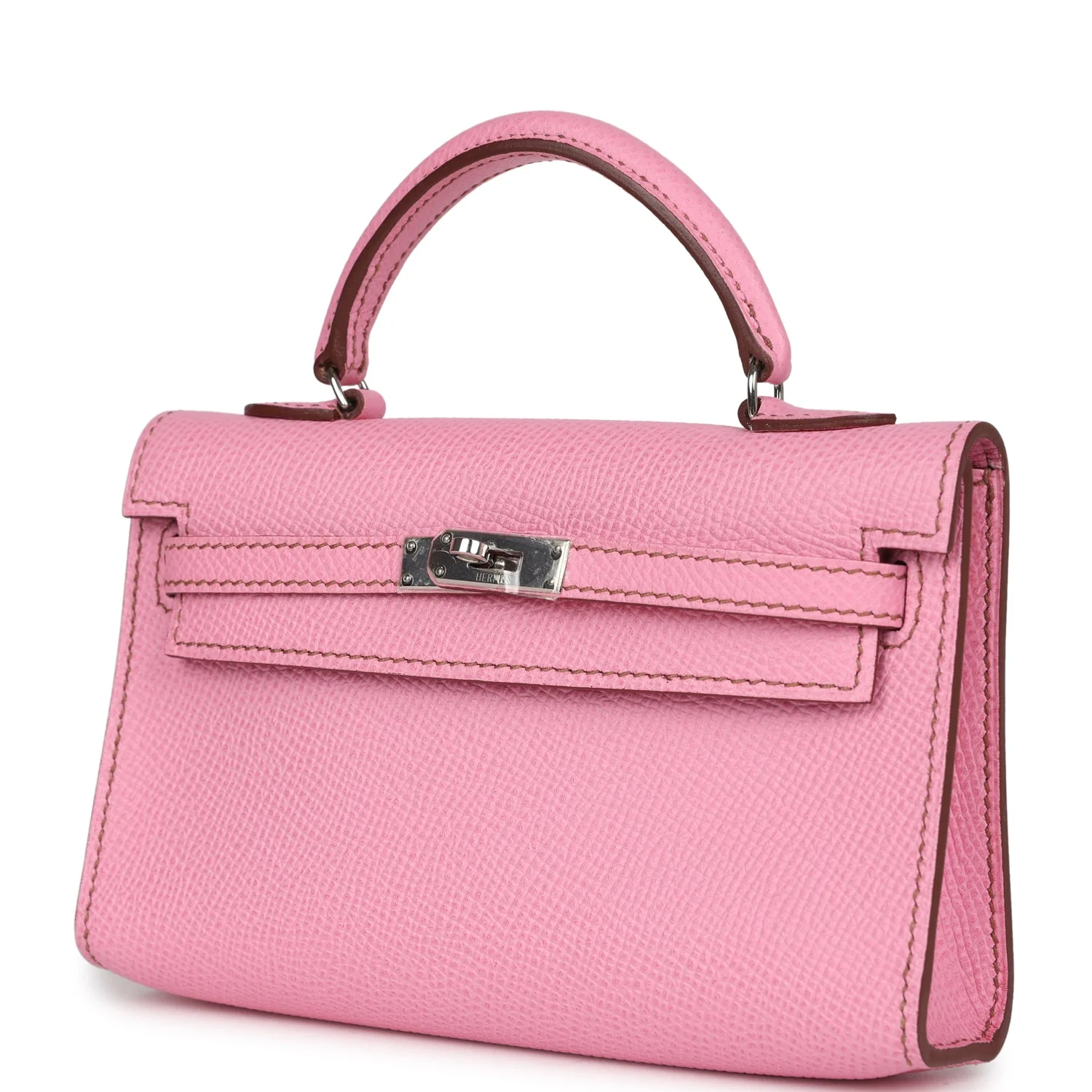 Hermes Micro Kelly 15 Bubblegum Epsom Palladium Hardware