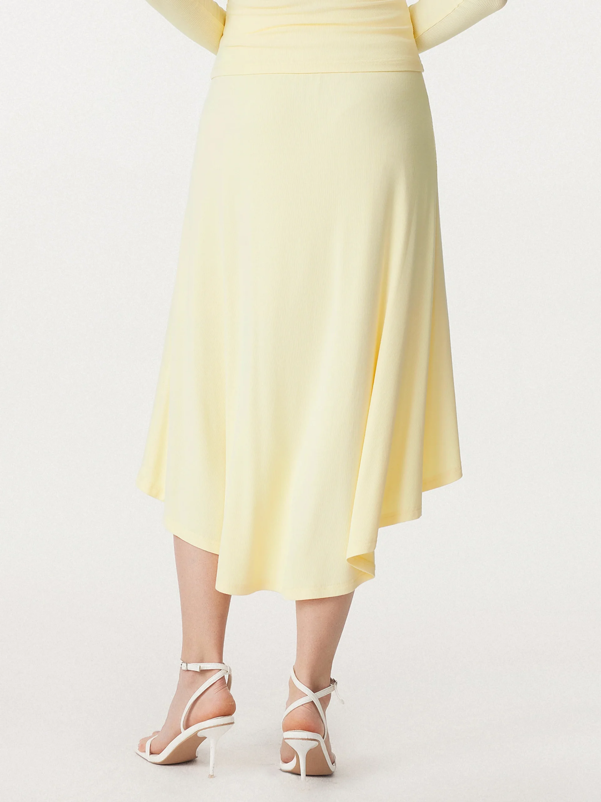 Coastal Flowy High-low Midi Skirt