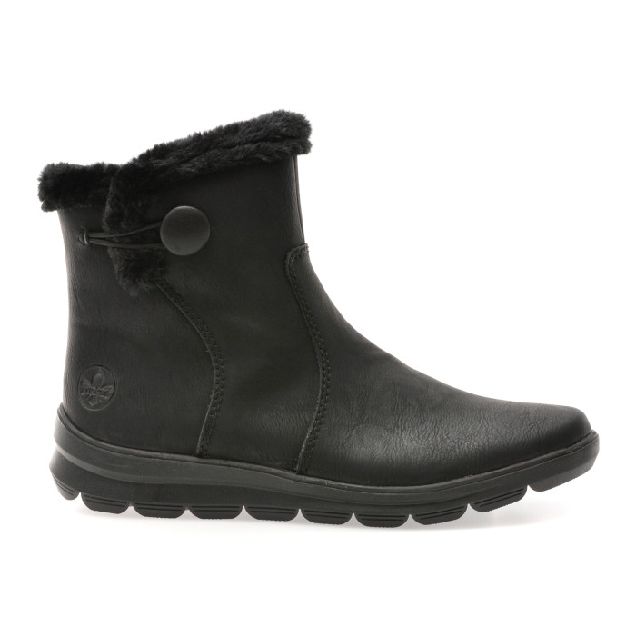 Ghete RIEKER negre, Z0080, din piele ecologica