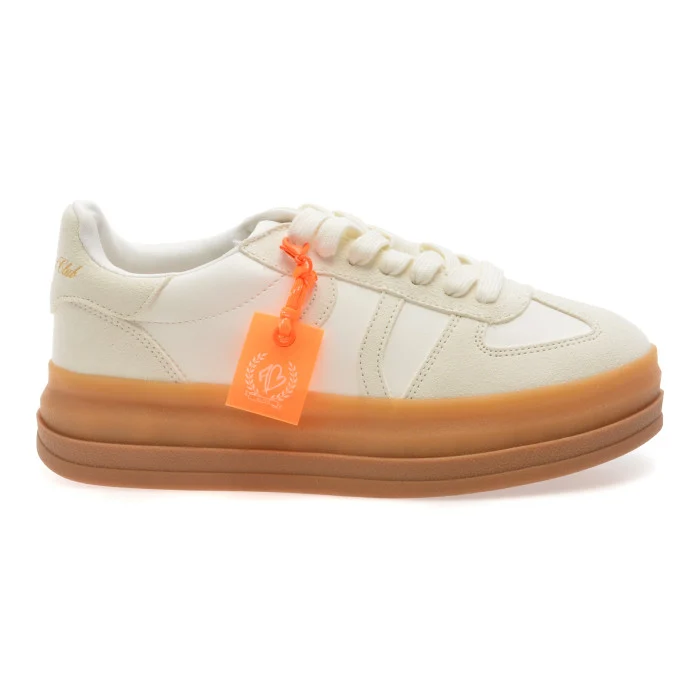 Pantofi sport ALDO albi, ELABRINTAR 100, din piele ecologica