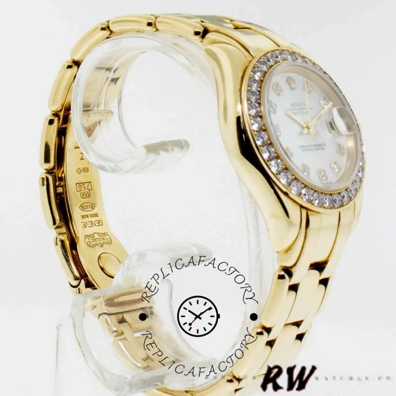 Rolex Pearlmaster 80298 White MOP Dial 29MM Lady Replica Watch