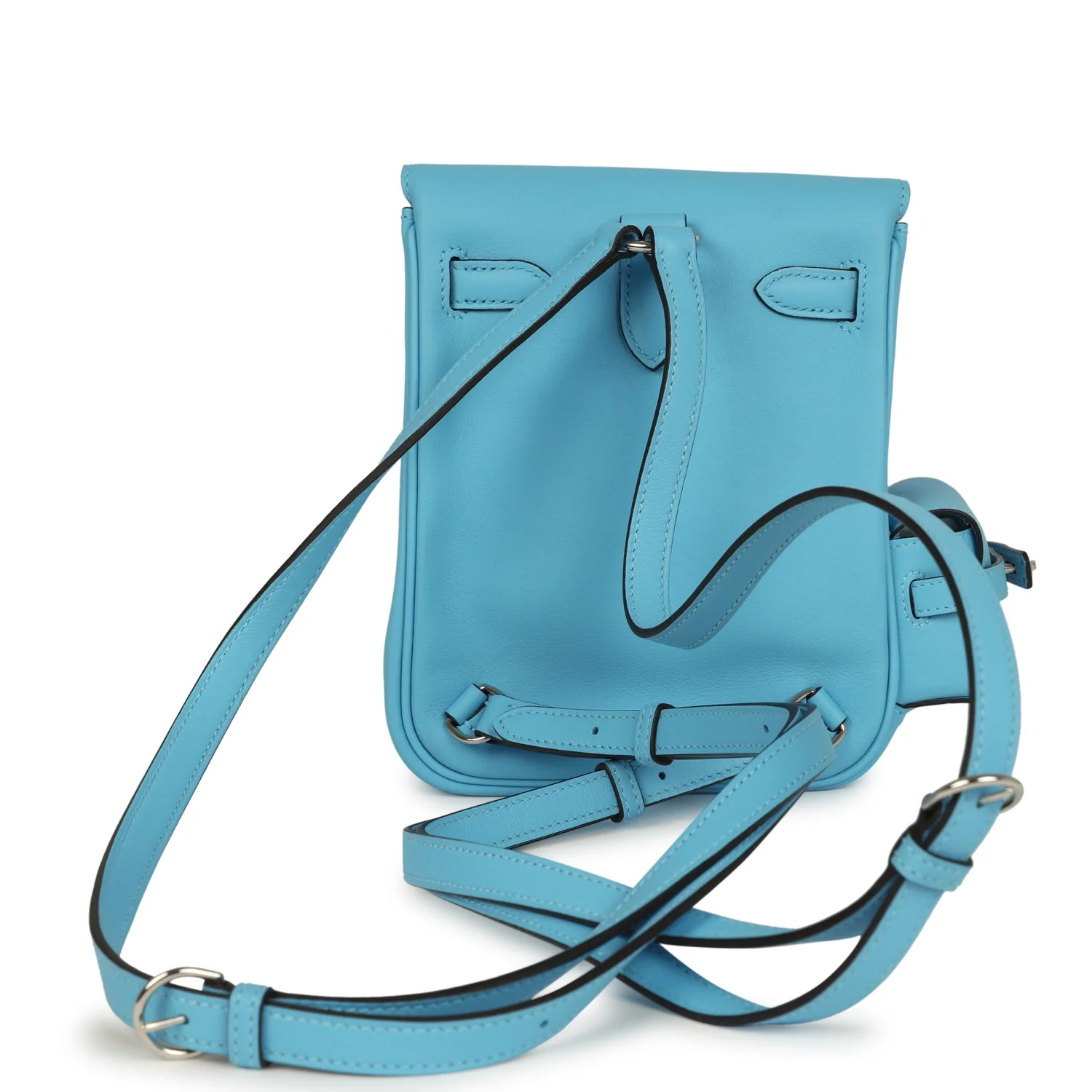Hermes Mini Kelly Jump Backpack Celeste Swift Palladium Hardware