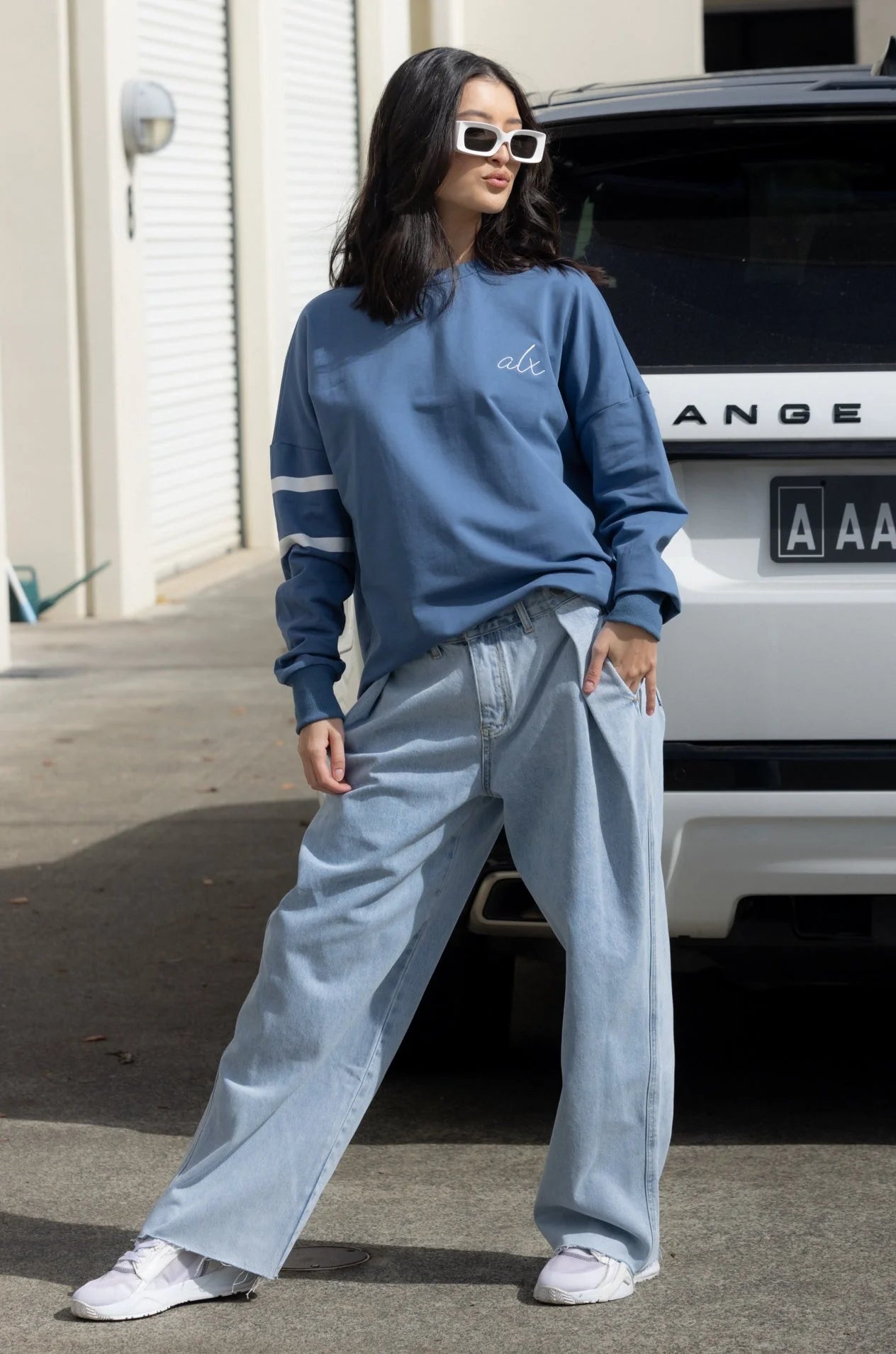 StripeEmbroidered Crew